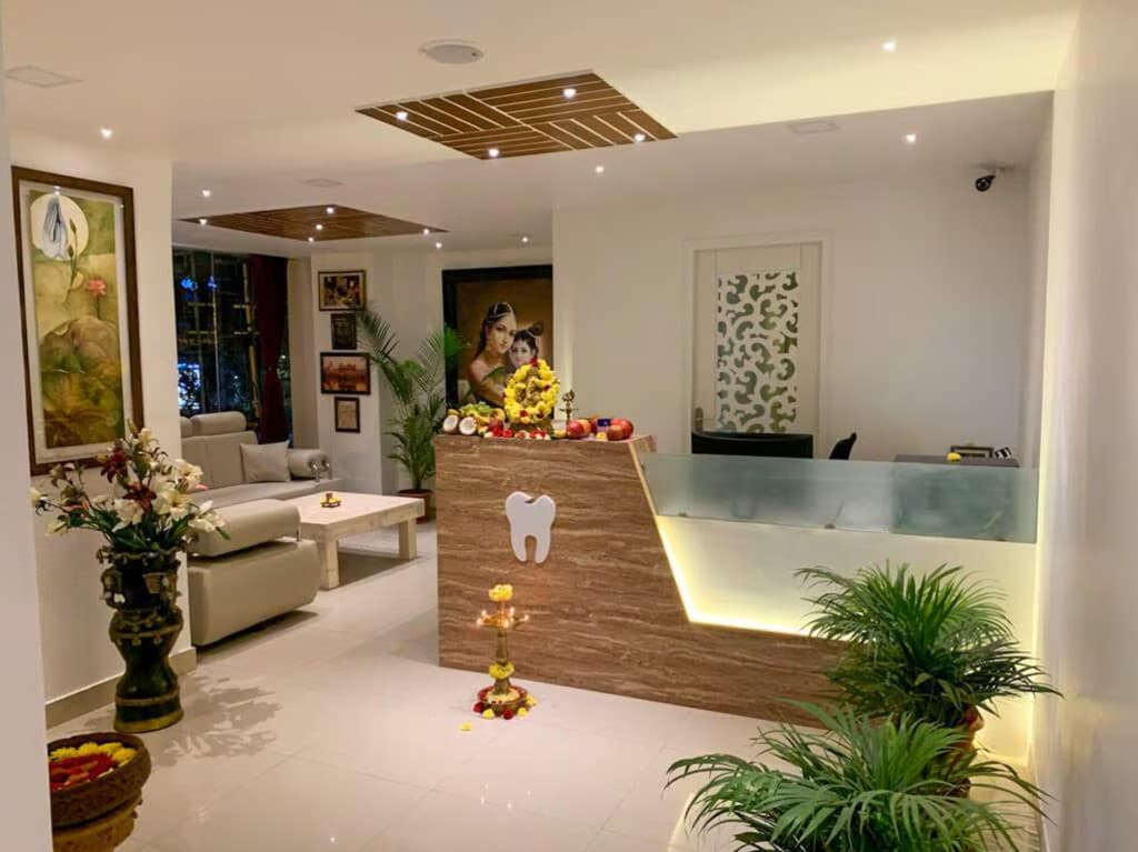 Reception and waiting area at Vats and Param dental clinic in Bangalore